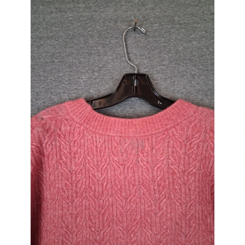 NEW‎ Old Navy Womens Sweater 3X Pink Wool Blend Ruffle Collar Crop Soft Stretch